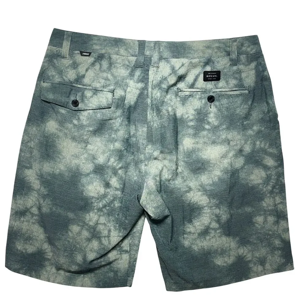 Rip Curl Boardwalks Shorts Mens 32 Green Tie Dye Mirage Trunks Swim Boardshort